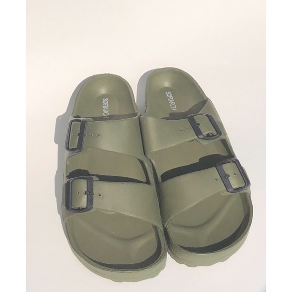Soft Arch Green Double Buckle Sandals - Picture 2 of 5